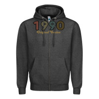 Charcoal Heather Womens 30 Years Old 1990 Zipper Hoodie - Bettercallsaul