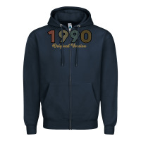 Navy Womens 30 Years Old 1990 Zipper Hoodie - Bettercallsaul