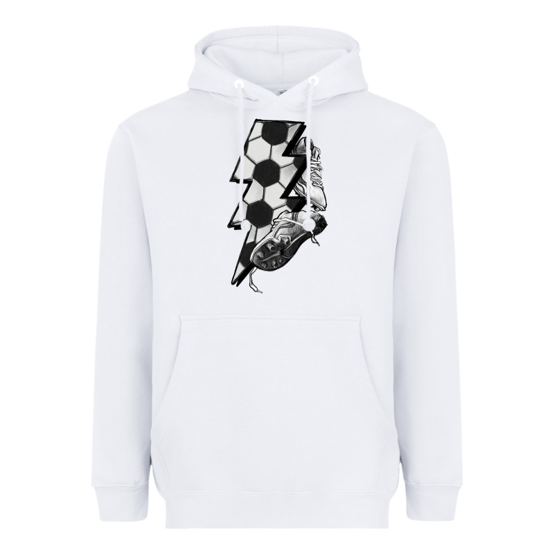 Lightning Bolt Soccer Heavyweight Hoodie by HowdyJamesFarm | Teevron
