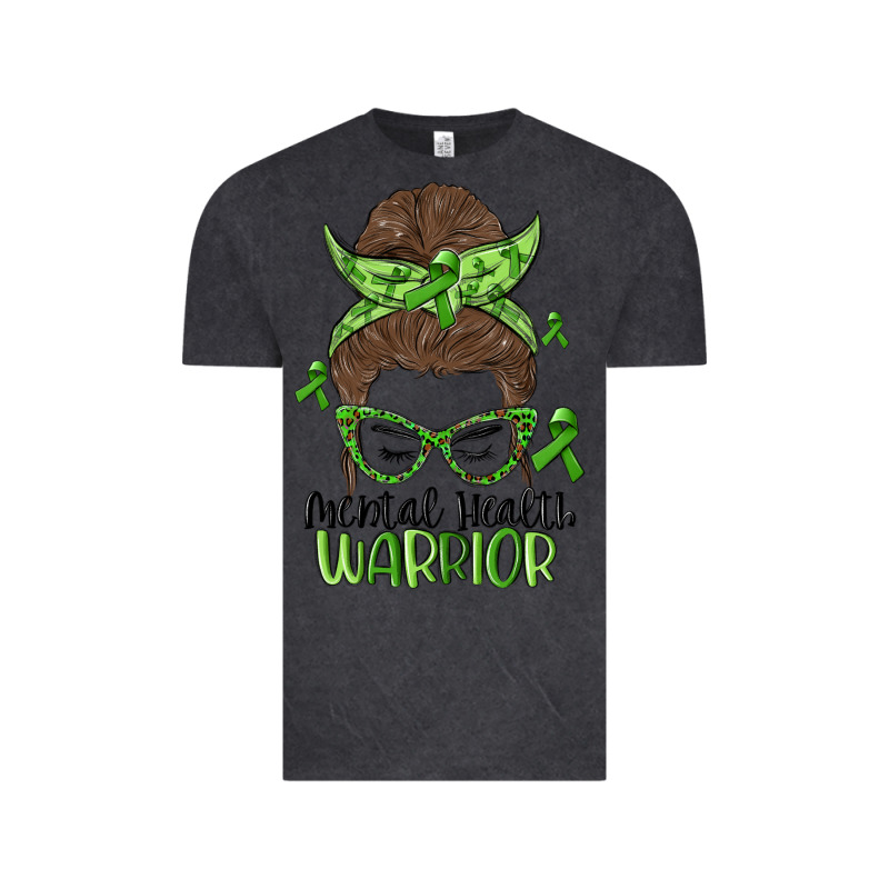 Messy Bun Mental Health Warrior Vintage Tee by MaliasSmallBusiness | Teevron