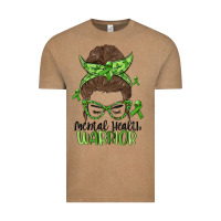 Vintage Coffee messy bun mental health warrior Vintage Tee - MaliasSmallBusiness