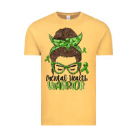 Vintage Mustard messy bun mental health warrior Vintage Tee - MaliasSmallBusiness
