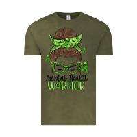 Vintage Olive messy bun mental health warrior Vintage Tee - MaliasSmallBusiness