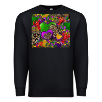 Black mardi gras hearts Premium Sweatshirt - CowGirlArtShop
