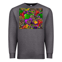 Charcoal Heather mardi gras hearts Premium Sweatshirt - CowGirlArtShop