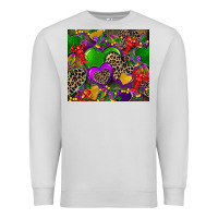 Dove Grey mardi gras hearts Premium Sweatshirt - CowGirlArtShop