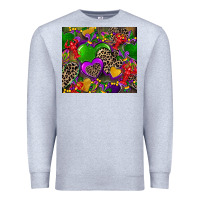 Heather Grey mardi gras hearts Premium Sweatshirt - CowGirlArtShop