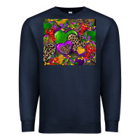 Navy mardi gras hearts Premium Sweatshirt - CowGirlArtShop