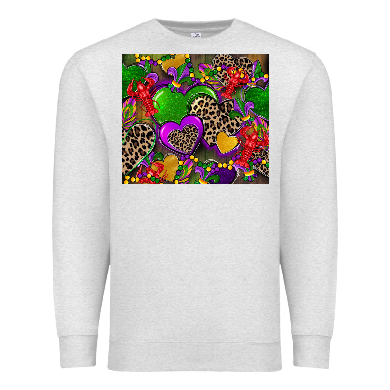 Mardi Gras Hearts Premium Sweatshirt by CowGirlArtShop | Teevron