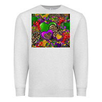 Oatmeal Heather mardi gras hearts Premium Sweatshirt - CowGirlArtShop