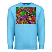 Ocean Blue mardi gras hearts Premium Sweatshirt - CowGirlArtShop