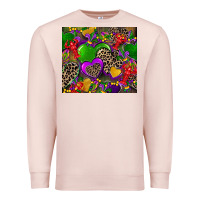 Pale Pink mardi gras hearts Premium Sweatshirt - CowGirlArtShop