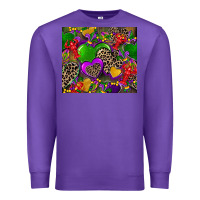 Purple mardi gras hearts Premium Sweatshirt - CowGirlArtShop