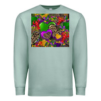 Seafoam mardi gras hearts Premium Sweatshirt - CowGirlArtShop