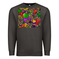 Smoke mardi gras hearts Premium Sweatshirt - CowGirlArtShop