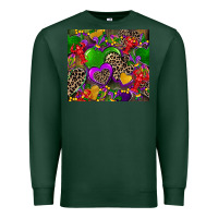 Sports Green mardi gras hearts Premium Sweatshirt - CowGirlArtShop