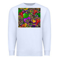 White mardi gras hearts Premium Sweatshirt - CowGirlArtShop
