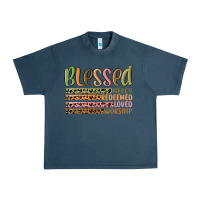 Midnight Navy retro blessed redeemed quotes Urban Heavy Tee - MaliasSmallBusiness