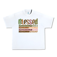 White retro blessed redeemed quotes Urban Heavy Tee - MaliasSmallBusiness
