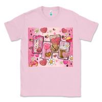 Bubblegum Pink cafecito y chisme valentine's day Classic Tee - MaliasSmallBusiness