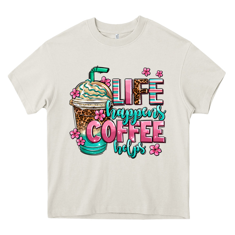 Life Happens Coffee  Helps Heavy Core Tee by AdoDesignShop | Teevron