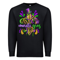 Black mardi gras fleur de lis Premium Sweatshirt - CowGirlArtShop