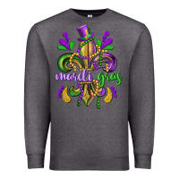 Charcoal Heather mardi gras fleur de lis Premium Sweatshirt - CowGirlArtShop