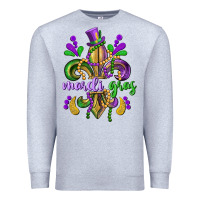 Heather Grey mardi gras fleur de lis Premium Sweatshirt - CowGirlArtShop