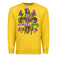 Lemon mardi gras fleur de lis Premium Sweatshirt - CowGirlArtShop