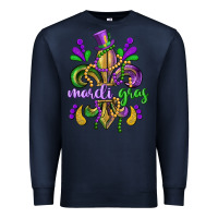 Navy mardi gras fleur de lis Premium Sweatshirt - CowGirlArtShop