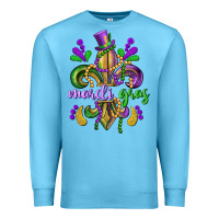 Ocean Blue mardi gras fleur de lis Premium Sweatshirt - CowGirlArtShop