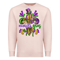 Pale Pink mardi gras fleur de lis Premium Sweatshirt - CowGirlArtShop
