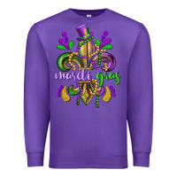 Purple mardi gras fleur de lis Premium Sweatshirt - CowGirlArtShop