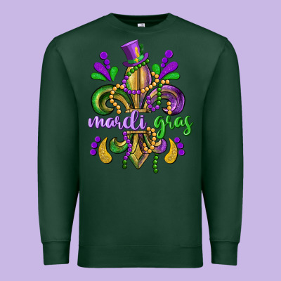 Mardi Gras Fleur De Lis Premium Sweatshirt Designed By Cowgirlartshop