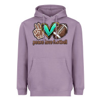 Lavender Peace love football Heavyweight Hoodie - HowdyJamesFarm