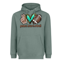 Sage Peace love football Heavyweight Hoodie - HowdyJamesFarm