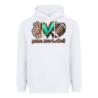 White Peace love football Heavyweight Hoodie - HowdyJamesFarm