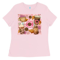 Bubblegum Pink cafecito y chisme. Ladies Tee - JahusDesignShop