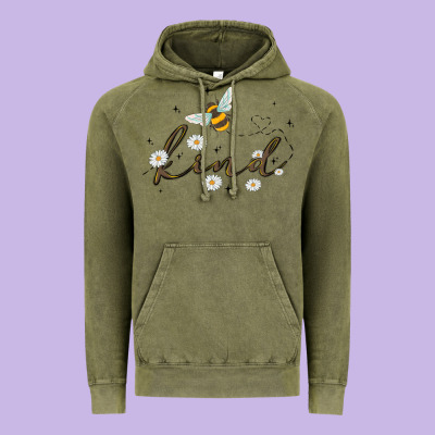 Bee Kind Vintage Hoodie Designed By Maliassmallbusiness