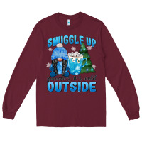 Burgundy snuggle up gnomies it's cold outside Long Sleeve Tee - MaliasSmallBusiness