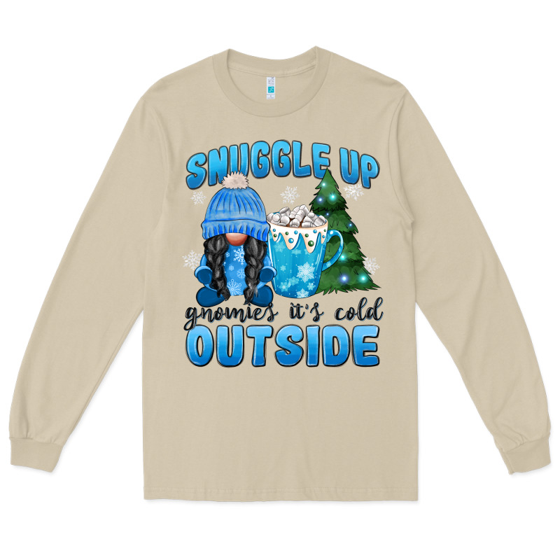 Snuggle Up Gnomies It's Cold Outside Long Sleeve Tee by MaliasSmallBusiness | Teevron