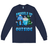 Navy snuggle up gnomies it's cold outside Long Sleeve Tee - MaliasSmallBusiness