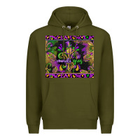 Army Green mardi gras fleur de lis Premium Hoodie - CowGirlArtShop