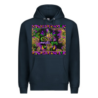Navy mardi gras fleur de lis Premium Hoodie - CowGirlArtShop
