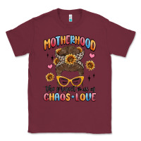 Burgundy motherhood the perfect mix of chaos and love Classic Tee - MaliasSmallBusiness