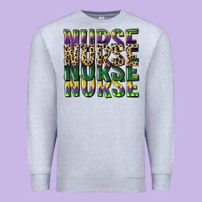 Nurse Mardi Gras Premium Sweatshirt Designed By Cowgirlartshop