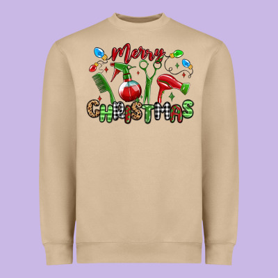 Merry Christmas Hair Dresser Heavyweight Sweatshirt Designed By Maliassmallbusiness