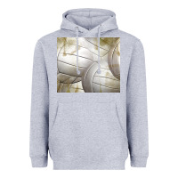 Heather Grey distressed volleyball pattern Heavyweight Hoodie - TumblerDesignByShophia