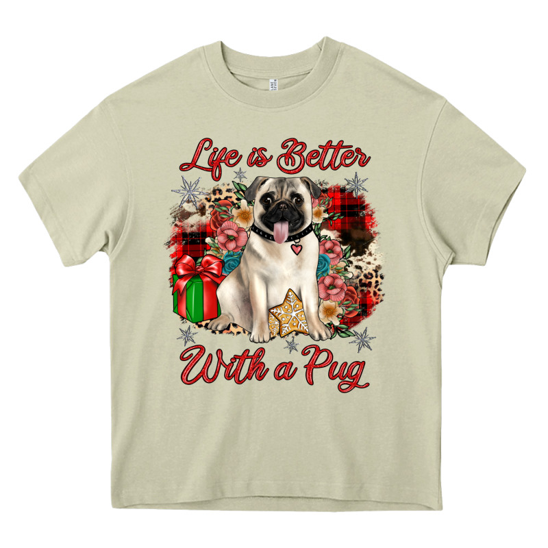 Christmas Life Is Better With A Pug Heavy Core Tee by JahusDesignShop | Teevron