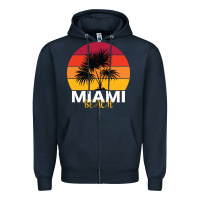 Navy Miami Beach Zipper Hoodie - Bettercallsaul